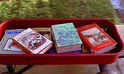 books in a wagon